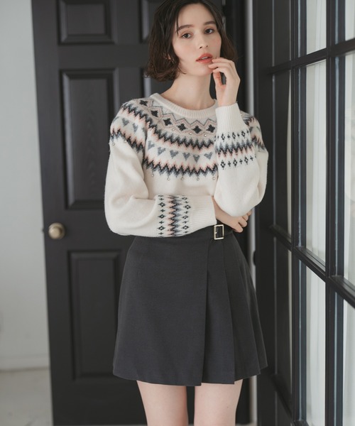 31 Sons de mode（トランテアン　ソン　ドゥ　モード）の「2025秋冬新作 バックルプリーツスカパン（その他パンツ・レディース・チャコールグレー/ブラック/ブラウン・S/M）」の7枚目の写真