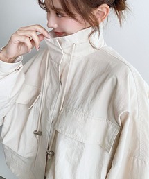 moment+ | ナイロンワッシャースタンドショートジャケット(ミリタリージャケット)