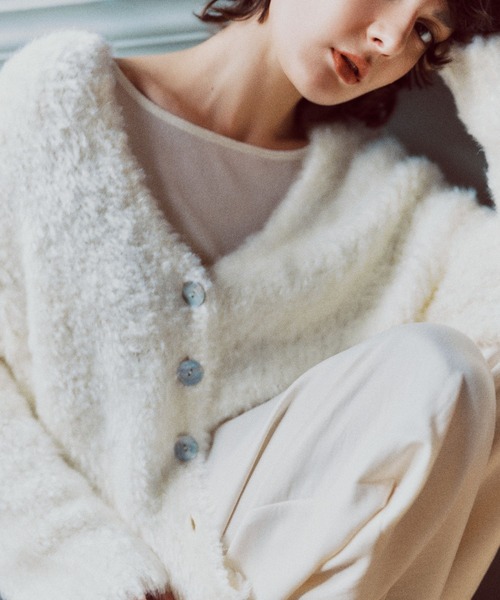 A part by(アパートバイ)の「【一部店舗限定】MOUルーズカーディガン(カーディガン/ボレロ・レディース・ライトベージュ/アイボリー・FREE)」の1枚目の写真