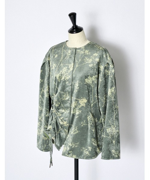 RUMCHE(ラムシェ)の「Tree Shade Velour Blouse / ツリーシェイドベロアブラウス(シャツ/ブラウス・レディース・ブラック/カーキ/サックスブルー・FREE)」の6枚目の写真