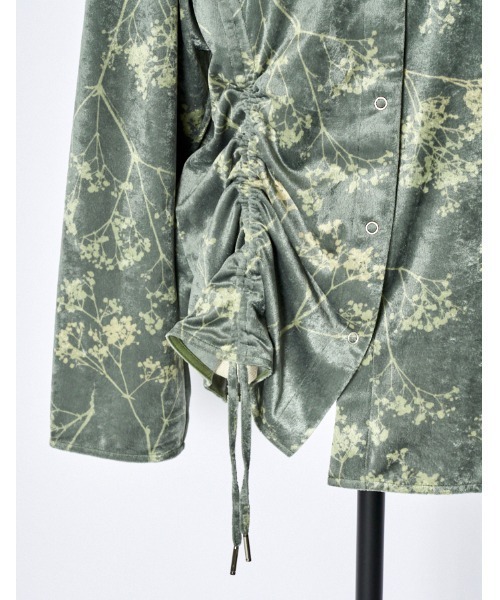 RUMCHE(ラムシェ)の「Tree Shade Velour Blouse / ツリーシェイドベロアブラウス(シャツ/ブラウス・レディース・ブラック/カーキ/サックスブルー・FREE)」の10枚目の写真
