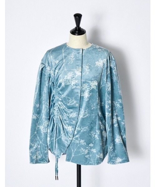 RUMCHE(ラムシェ)の「Tree Shade Velour Blouse / ツリーシェイドベロアブラウス(シャツ/ブラウス・レディース・ブラック/カーキ/サックスブルー・FREE)」の19枚目の写真