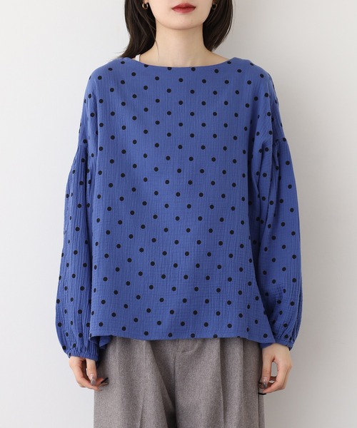 OMNES（オムネス）の「ダブルガーゼ ボリューム袖プルオーバー（シャツ/ブラウス・レディース・グレー系その他/ブルー系その他・FREE）」の12枚目の写真