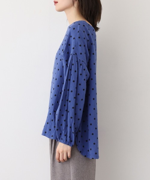 OMNES（オムネス）の「ダブルガーゼ ボリューム袖プルオーバー（シャツ/ブラウス・レディース・グレー系その他/ブルー系その他・FREE）」の13枚目の写真