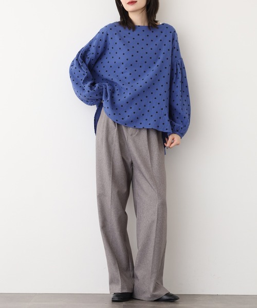 OMNES（オムネス）の「ダブルガーゼ ボリューム袖プルオーバー（シャツ/ブラウス・レディース・グレー系その他/ブルー系その他・FREE）」の11枚目の写真