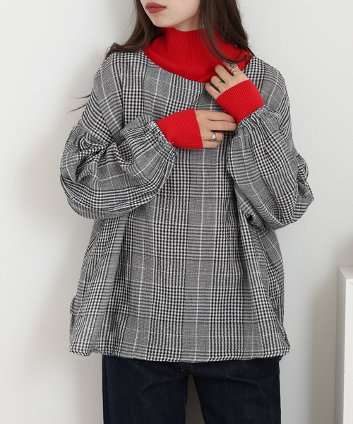 OMNES（オムネス）の「ダブルガーゼ ボリューム袖プルオーバー（シャツ/ブラウス・レディース・グレー系その他/ブルー系その他・FREE）」の3枚目の写真