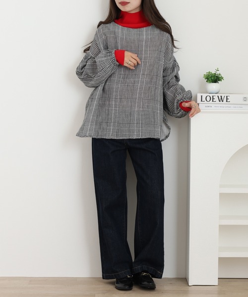 OMNES（オムネス）の「ダブルガーゼ ボリューム袖プルオーバー（シャツ/ブラウス・レディース・グレー系その他/ブルー系その他・FREE）」の6枚目の写真