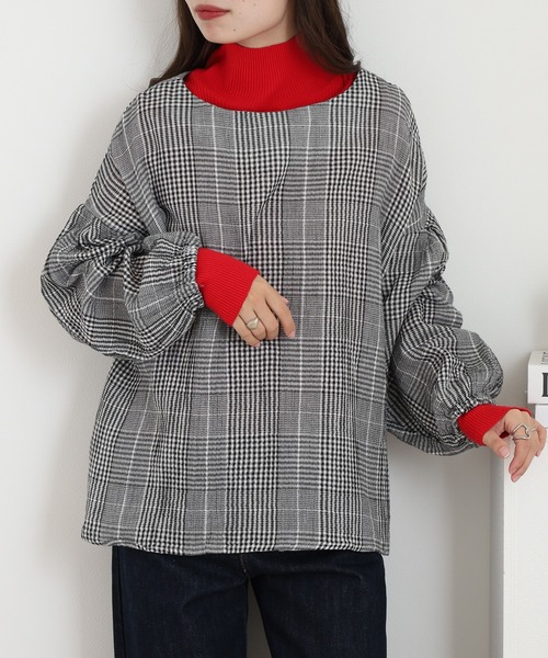 OMNES（オムネス）の「ダブルガーゼ ボリューム袖プルオーバー（シャツ/ブラウス・レディース・グレー系その他/ブルー系その他・FREE）」の4枚目の写真