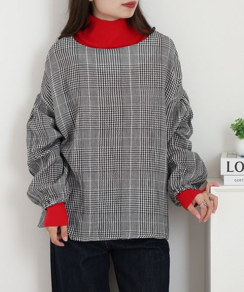 OMNES（オムネス）の「ダブルガーゼ ボリューム袖プルオーバー（シャツ/ブラウス・レディース・グレー系その他/ブルー系その他・FREE）」の5枚目の写真