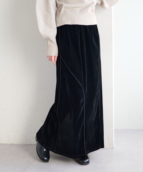 Kastane(カスタネ)の「【2サイズ展開/低身長サイズ】ベロアメロウスカート(スカート・レディース・ブラック/ブラウン・0/1)」の22枚目の写真
