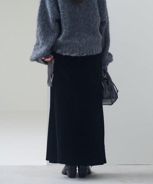 Kastane(カスタネ)の「【2サイズ展開/低身長サイズ】ベロアメロウスカート(スカート・レディース・ブラック/ブラウン・0/1)」の21枚目の写真