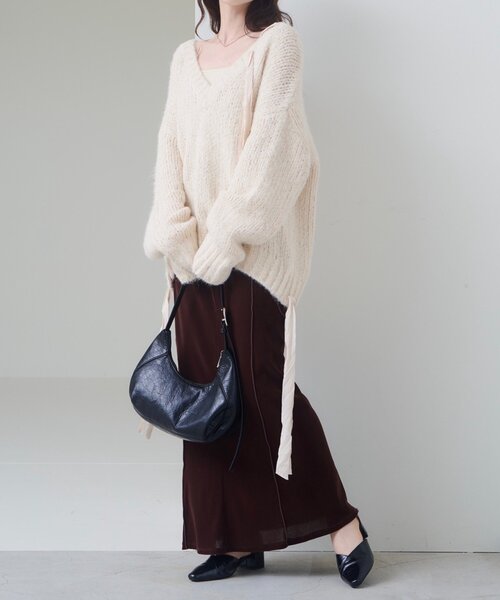 Kastane(カスタネ)の「【2サイズ展開/低身長サイズ】ベロアメロウスカート(スカート・レディース・ブラック/ブラウン・0/1)」の19枚目の写真