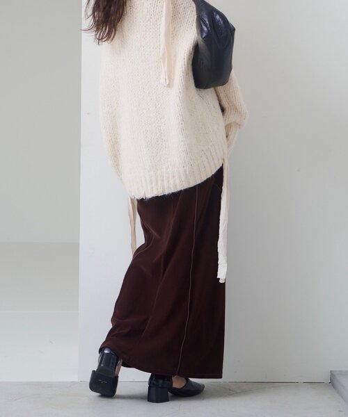 Kastane(カスタネ)の「【2サイズ展開/低身長サイズ】ベロアメロウスカート(スカート・レディース・ブラック/ブラウン・0/1)」の20枚目の写真