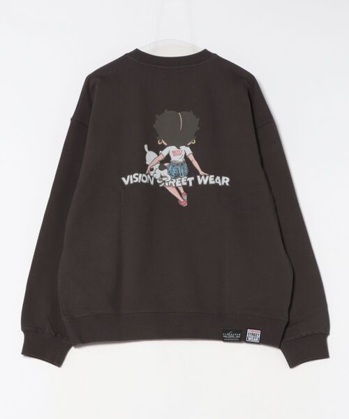 VISION STREET WEAR（ヴィジョンストリートウェア）の「Betty Boop Front Back スウェット（スウェット・レディース・チャコールグレー・LL/L/M）」の2枚目の写真