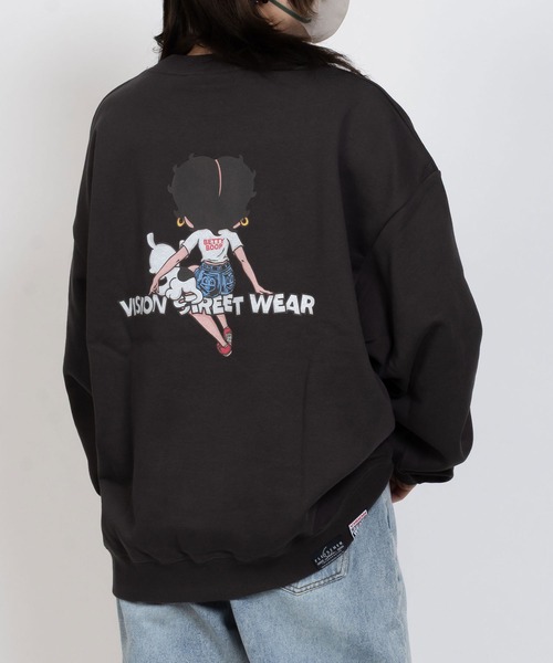 VISION STREET WEAR（ヴィジョンストリートウェア）の「Betty Boop Front Back スウェット（スウェット・レディース・チャコールグレー・LL/L/M）」の4枚目の写真