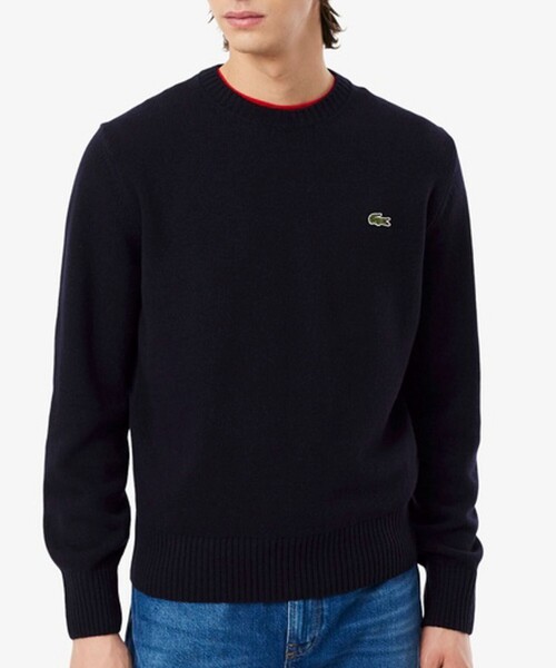 LACOSTE（ラコステ）の「【LACOSTE/ラコステ】エッセンシャルウールニットセーター（ニット/セーター・メンズ・ネイビー/ブラック・M/L）」の4枚目の写真