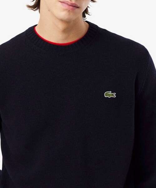 LACOSTE（ラコステ）の「【LACOSTE/ラコステ】エッセンシャルウールニットセーター（ニット/セーター・メンズ・ネイビー/ブラック・M/L）」の6枚目の写真