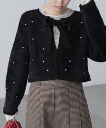 FREE'S MART | ◆ラインストーンクロップドニットカーディガン(ニット/セーター)