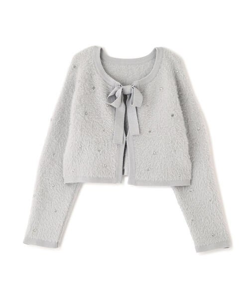 FREE'S MART（フリーズマート）の「◆ラインストーンクロップドニットカーディガン（ニット/セーター・レディース・レッド/グレー/ブラック・FREE）」の11枚目の写真