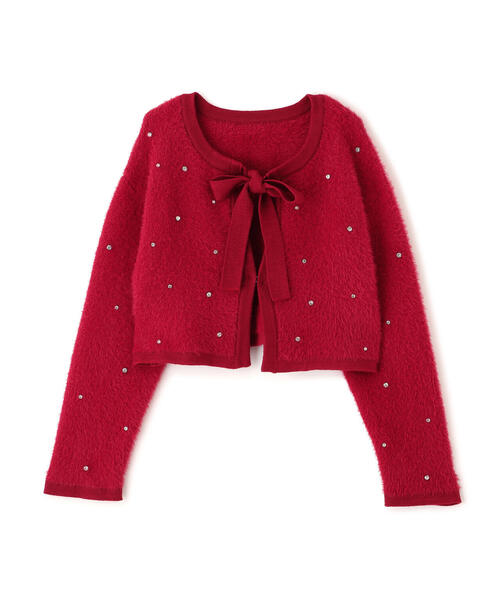 FREE'S MART（フリーズマート）の「◆ラインストーンクロップドニットカーディガン（ニット/セーター・レディース・レッド/グレー/ブラック・FREE）」の21枚目の写真