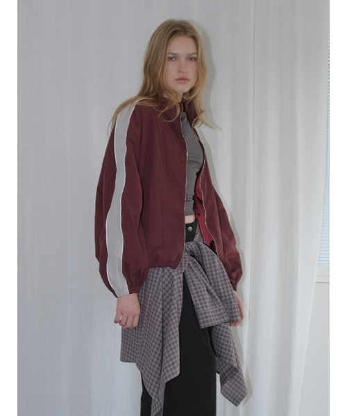 Color Block Wind Jumper Wine