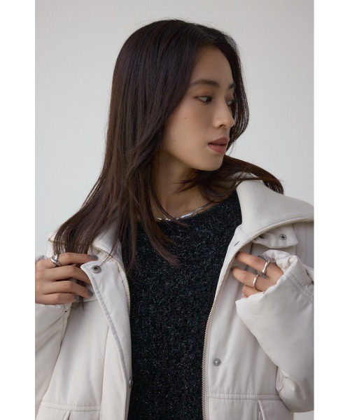 AZUL by moussy(アズールバイマウジー)の「襟リブ中綿ポケットブルゾン(ブルゾン・レディース・アイボリー/ブラック/カーキ・FREE)」の5枚目の写真