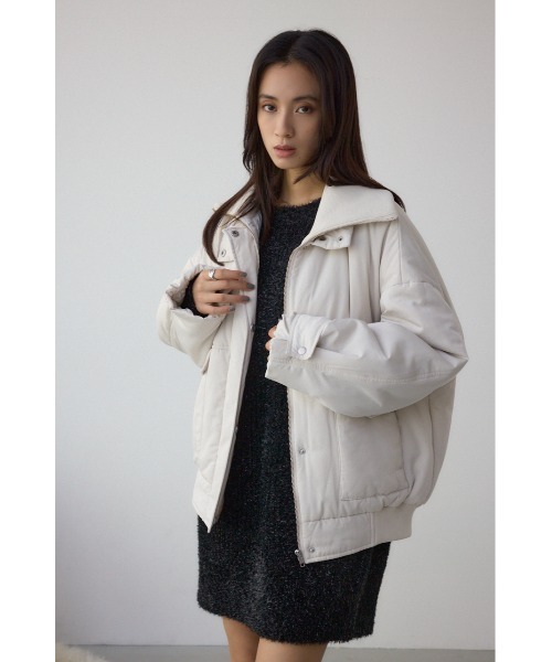 AZUL by moussy(アズールバイマウジー)の「襟リブ中綿ポケットブルゾン(ブルゾン・レディース・アイボリー/ブラック/カーキ・FREE)」の6枚目の写真