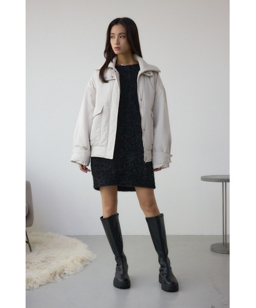 AZUL by moussy(アズールバイマウジー)の「襟リブ中綿ポケットブルゾン(ブルゾン・レディース・アイボリー/ブラック/カーキ・FREE)」の7枚目の写真