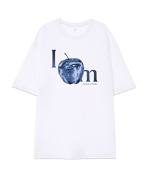 [オーバーサイズ]アップル13番手綿ラウンドネック半袖Tシャツ_ホワイト