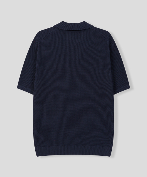 BLACK MOMENT（ブラックモーメント）の「コジラウンジ サマー ニット 半袖 ポロ Tシャツ [ライトクリーム]（ニット/セーター・メンズ・アイボリー・MEDIUM/LARGE）」の5枚目の写真