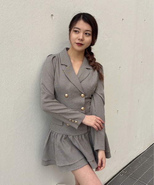 one way(ワンウェイ)の「ロー切り替えテーラーワンピース(ワンピース・レディース・グレー/ホワイト系その他/ブラウン系その他・FREE)」の12枚目の写真