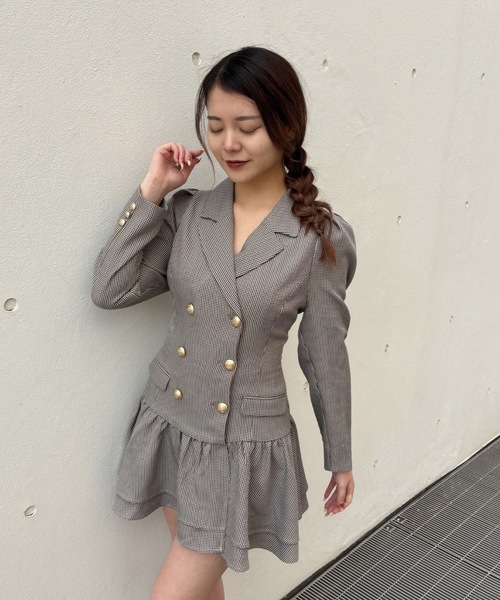 one way(ワンウェイ)の「ロー切り替えテーラーワンピース(ワンピース・レディース・グレー/ホワイト系その他/ブラウン系その他・FREE)」の14枚目の写真