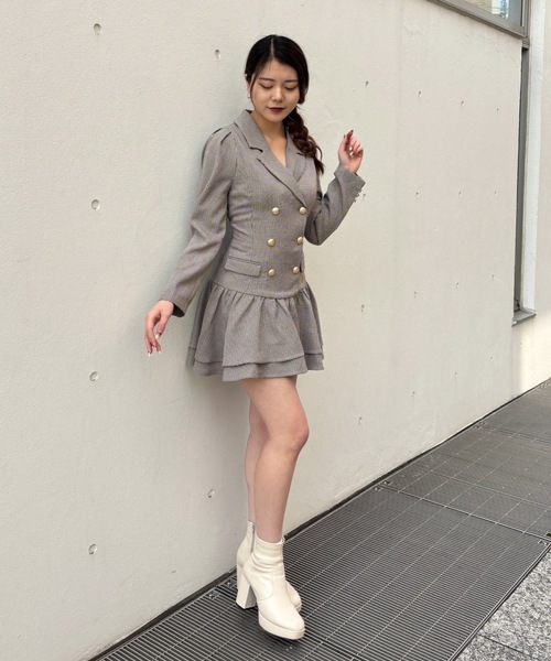 one way(ワンウェイ)の「ロー切り替えテーラーワンピース(ワンピース・レディース・グレー/ホワイト系その他/ブラウン系その他・FREE)」の20枚目の写真