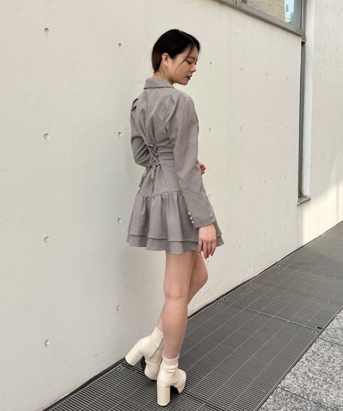 one way(ワンウェイ)の「ロー切り替えテーラーワンピース(ワンピース・レディース・グレー/ホワイト系その他/ブラウン系その他・FREE)」の22枚目の写真