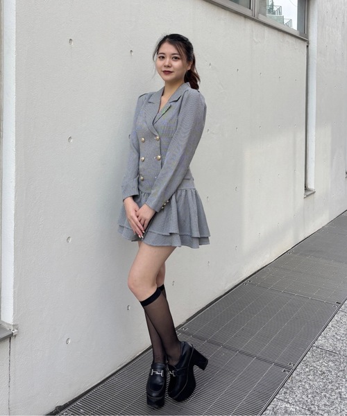 one way(ワンウェイ)の「ロー切り替えテーラーワンピース(ワンピース・レディース・グレー/ホワイト系その他/ブラウン系その他・FREE)」の5枚目の写真