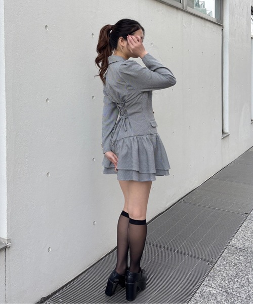 one way(ワンウェイ)の「ロー切り替えテーラーワンピース(ワンピース・レディース・グレー/ホワイト系その他/ブラウン系その他・FREE)」の8枚目の写真