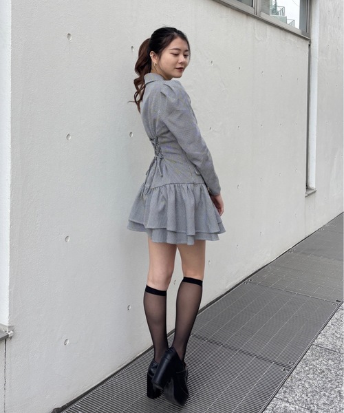 one way(ワンウェイ)の「ロー切り替えテーラーワンピース(ワンピース・レディース・グレー/ホワイト系その他/ブラウン系その他・FREE)」の9枚目の写真