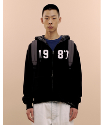 [Mmlg] CHECK PATTERN HOOD ZIPUP (EVERY BLACK)