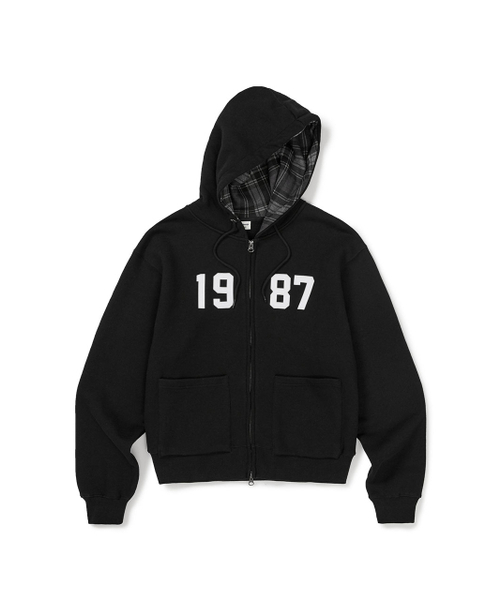 MMLG（エムエムエルジー）の「[Mmlg] CHECK PATTERN HOOD ZIPUP (EVERY BLACK)（パーカー・レディース・その他・MEDIUM/LARGE/X-LARGE/SMALL）」の8枚目の写真