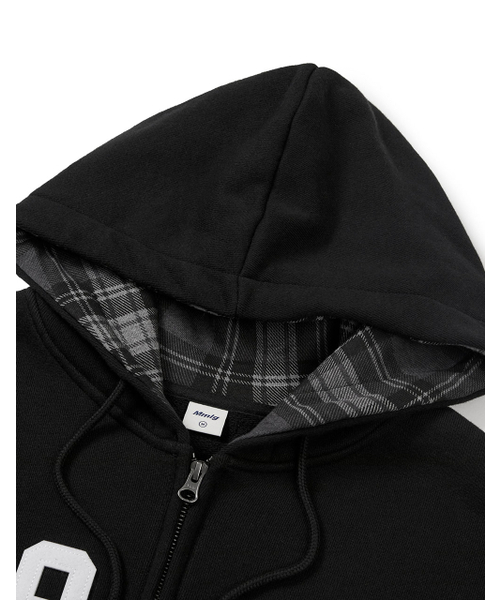 MMLG（エムエムエルジー）の「[Mmlg] CHECK PATTERN HOOD ZIPUP (EVERY BLACK)（パーカー・レディース・その他・MEDIUM/LARGE/X-LARGE/SMALL）」の6枚目の写真