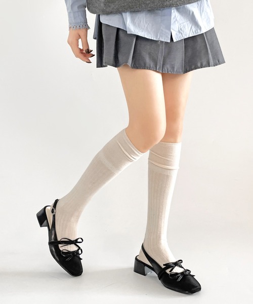 Shoes in Closet（シューズインクローゼット）の「軽量 スクウェアトゥ ワイドヒール バックバンド リボン パンプス 2488（パンプス・レディース・ブラック/アイボリー/シルバー・S/M/L/LL）」の13枚目の写真