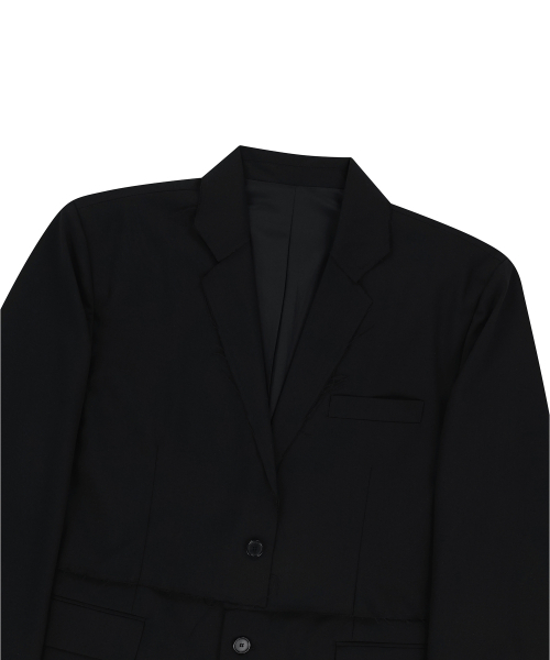 ENDOOR(エンドア)の「Layered blazer (black)(テーラードジャケット・メンズ・ブラック・1/2)」の3枚目の写真