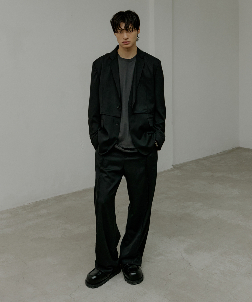 ENDOOR(エンドア)の「Layered blazer (black)(テーラードジャケット・メンズ・ブラック・1/2)」の5枚目の写真