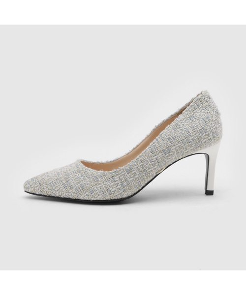 SAPPUN（サプン）の「Cameli ツイード スティレット ヒール (7cm)（パンプス・レディース・ホワイト/ブラック/ベージュ/ブルー/ブラックミックス・22.5cm/23cm/23.5cm/24cm/24.5cm/25.5cm/25cm/22cm）」の5枚目の写真