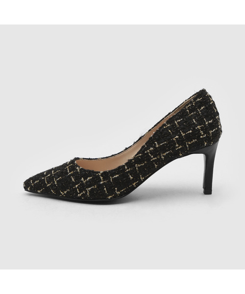 SAPPUN（サプン）の「Cameli ツイード スティレット ヒール (7cm)（パンプス・レディース・ホワイト/ブラック/ベージュ/ブルー/ブラックミックス・22.5cm/23cm/23.5cm/24cm/24.5cm/25.5cm/25cm/22cm）」の3枚目の写真