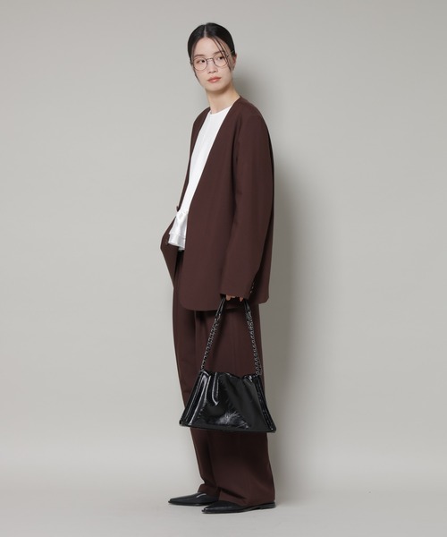 NANO universe（ナノユニバース）の「チェーンショルダーギャザーバッグ（ショルダーバッグ・レディース・シルバー/ブラック・F）」の3枚目の写真