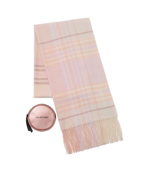 JILL STUART（ジルスチュアート）の「【数量限定】ノベルティ付き カシミヤチェックストール（ストール/ショール・レディース・グリーン/パープル/ピンク/イエロー・FREE）」の4枚目の写真