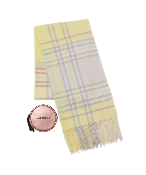 JILL STUART（ジルスチュアート）の「【数量限定】ノベルティ付き カシミヤチェックストール（ストール/ショール・レディース・グリーン/パープル/ピンク/イエロー・FREE）」の3枚目の写真