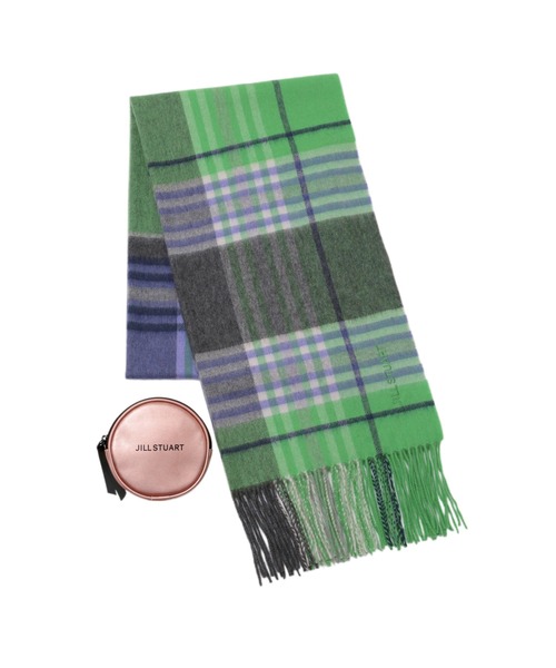 JILL STUART（ジルスチュアート）の「【数量限定】ノベルティ付き カシミヤチェックストール（ストール/ショール・レディース・グリーン/パープル/ピンク/イエロー・FREE）」の2枚目の写真
