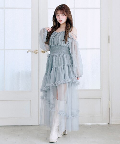 OLIVE des OLIVE(オリーブデオリーブ)の「【Belle Charme】Fairy Tulle Dress(ドレス・レディース・ピンク/ブラック/グレー・FREE)」の4枚目の写真